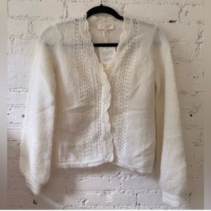 Sezane Ivory angelie cardigan NWT